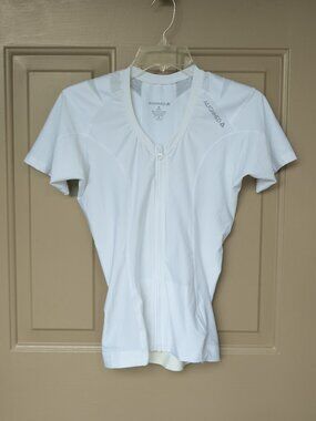 AlignMed Posture Shirt Womens White Zip Up Support Compression Vented Power Mesh